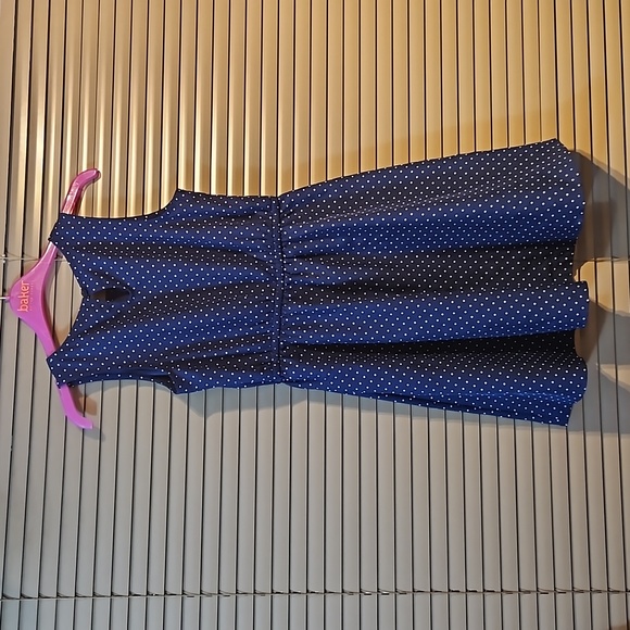 AS NEW 8-9yr Blue polkadot girls dress fully lined cool synthetic flowing fabric - Picture 10 of 10